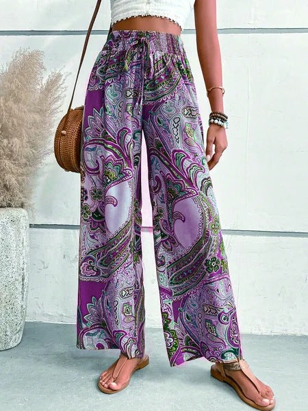 Amaya - Pantalón ancho paisley bohemio