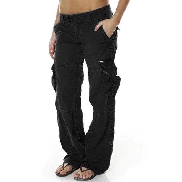 Camille - Pantalones cargo mujer | negro, azul, verde y burdeos