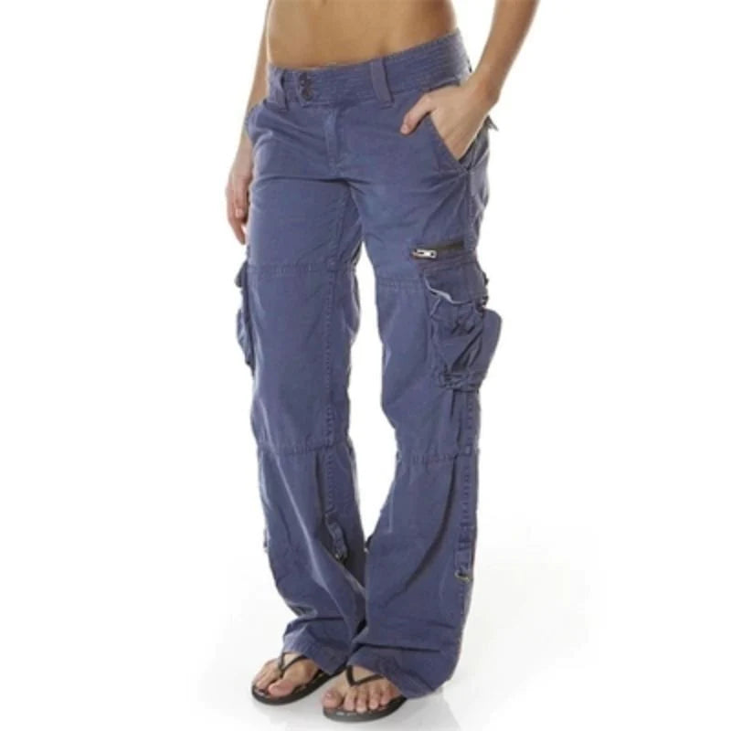 Camille - Pantalones cargo mujer | negro, azul, verde y burdeos