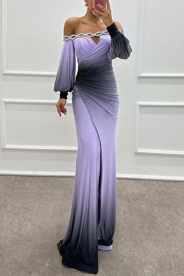 Julitta - Vestido de noche ombre con estrás