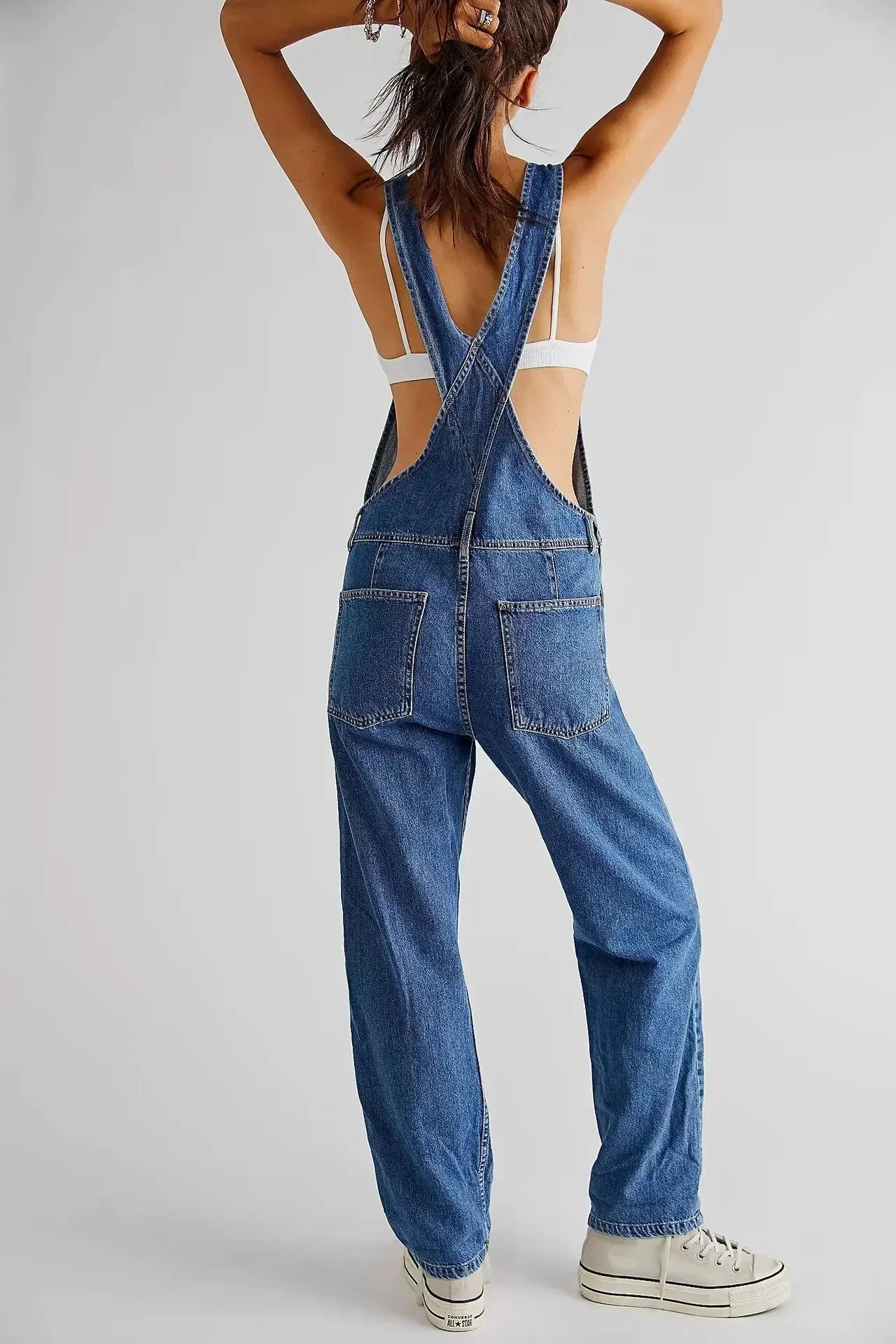 Denise - Peto vaquero mujer | azul, negro y blanco