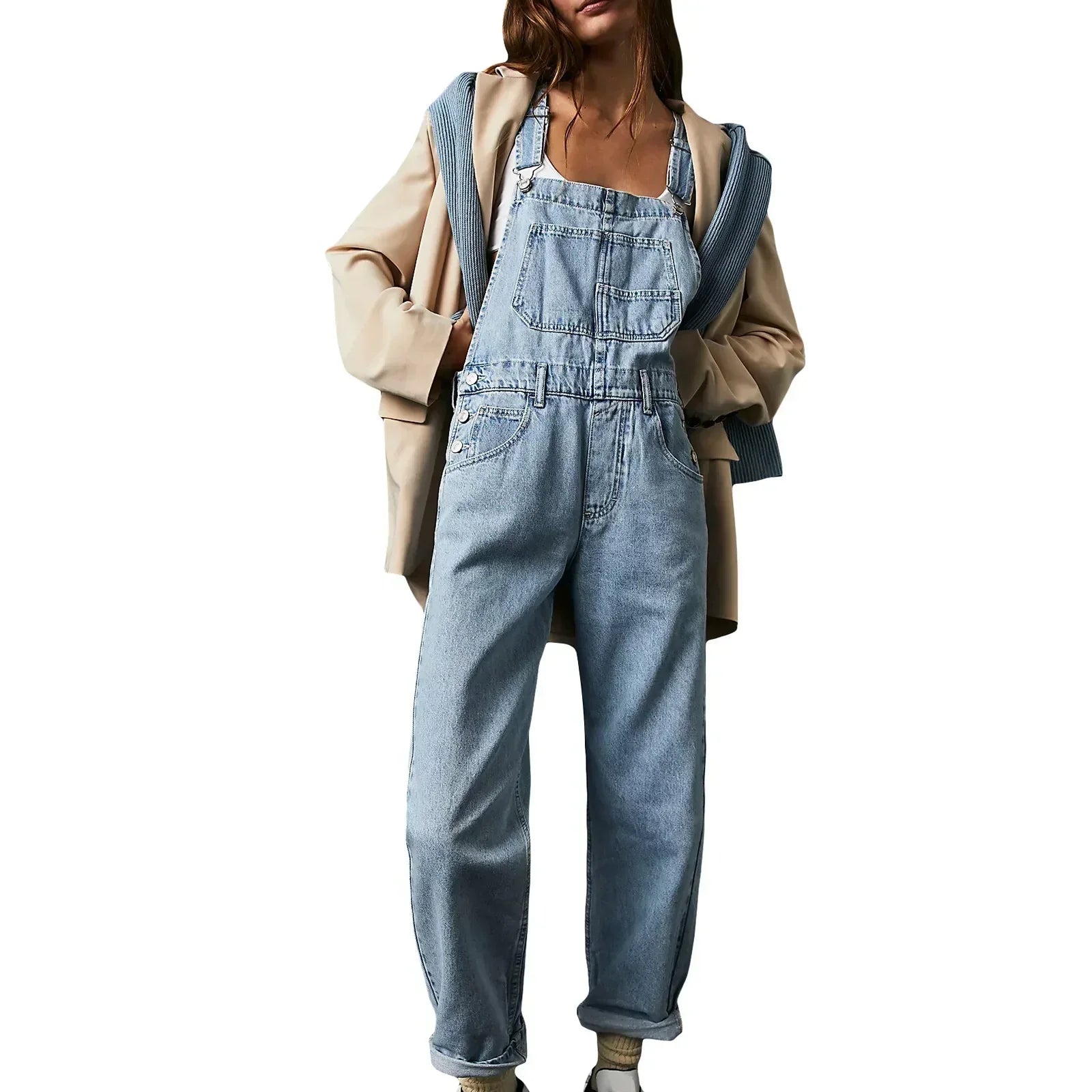 Denise - Peto vaquero mujer | azul, negro y blanco