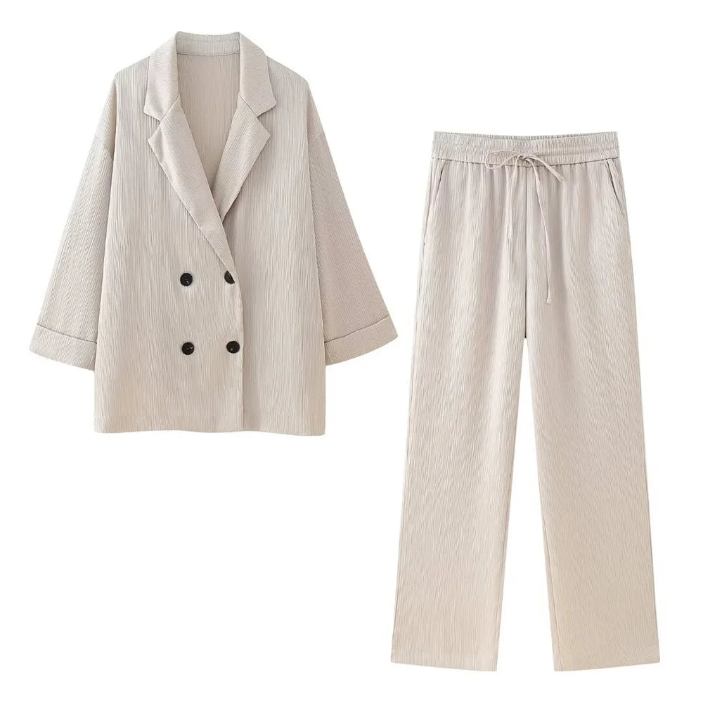 Vanesa - Conjunto de satén estilo pijama chic