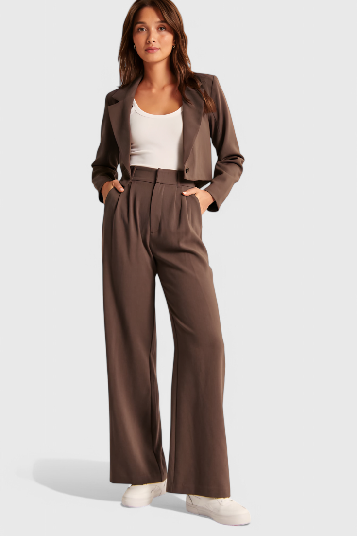 Soraya - Pantalón ancho elegancia sastre