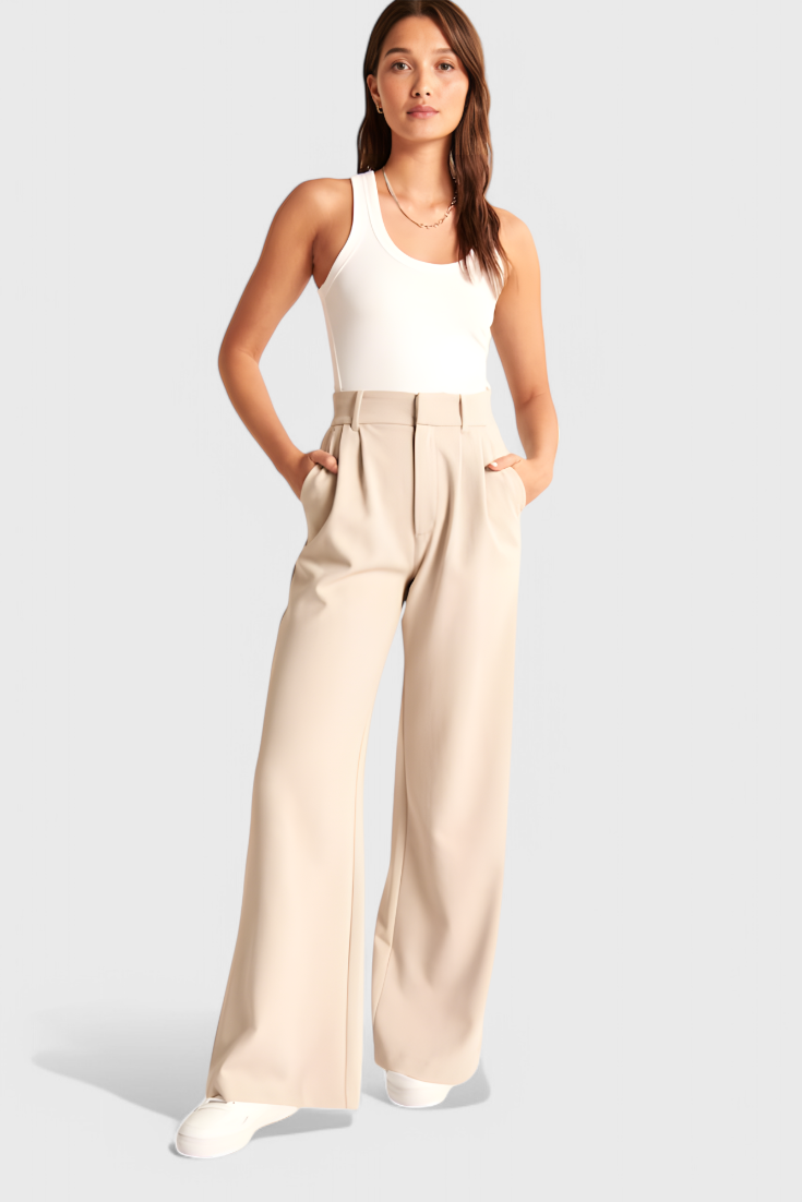 Soraya - Pantalón ancho elegancia sastre