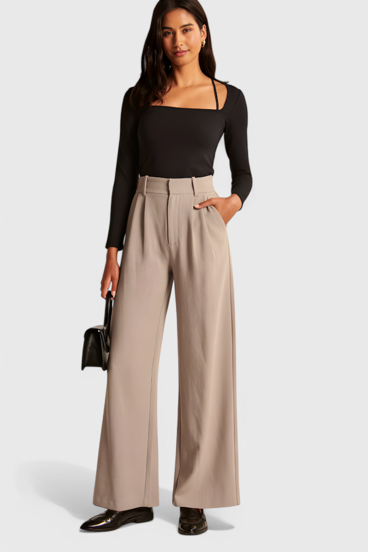 Soraya - Pantalón ancho elegancia sastre