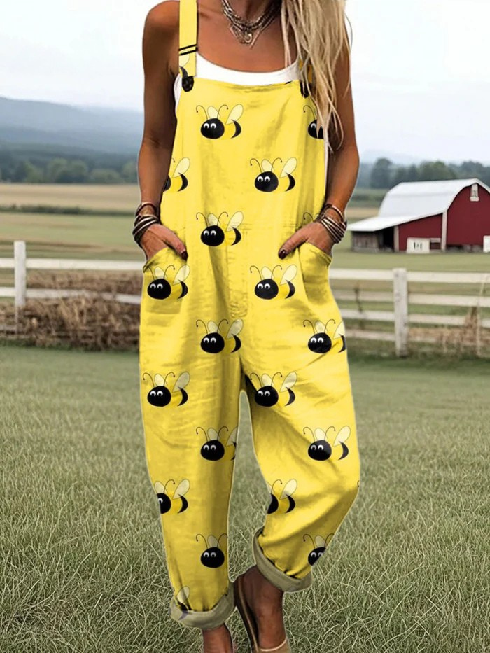 Jara - Jumpsuit estampado de abejas