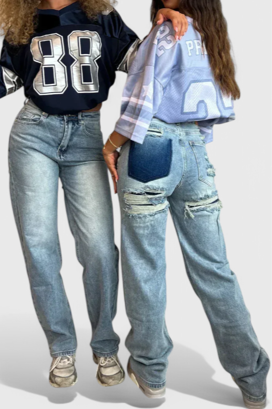 Valeria - Jeans rotos estilo vintage