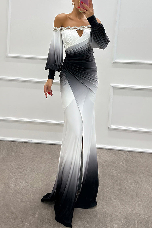 Julitta - Vestido de noche ombre con estrás