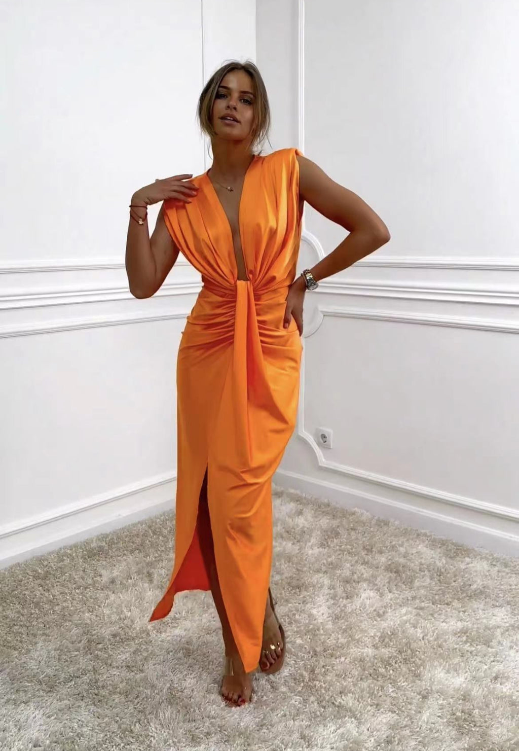 Lara - Vestido de gala elegante con nudo