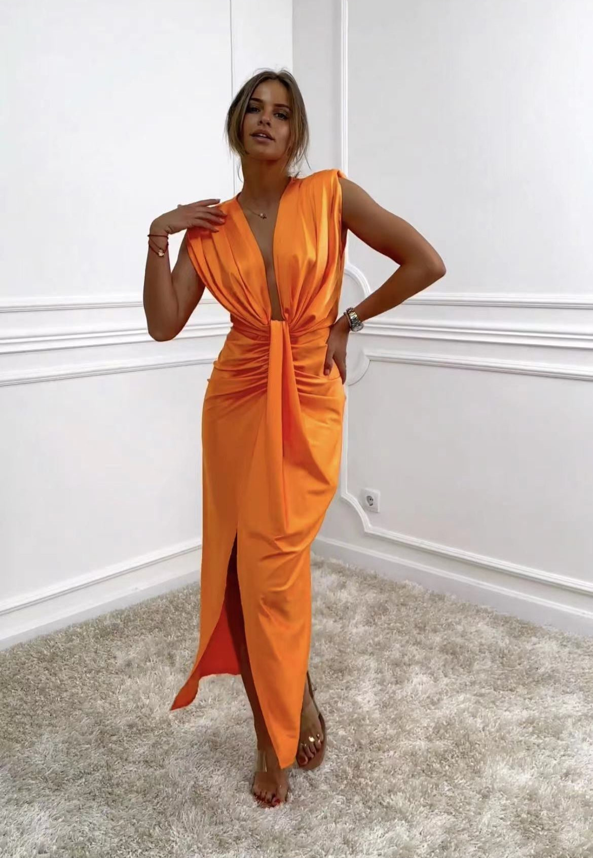 Lara - Vestido de gala elegante con nudo