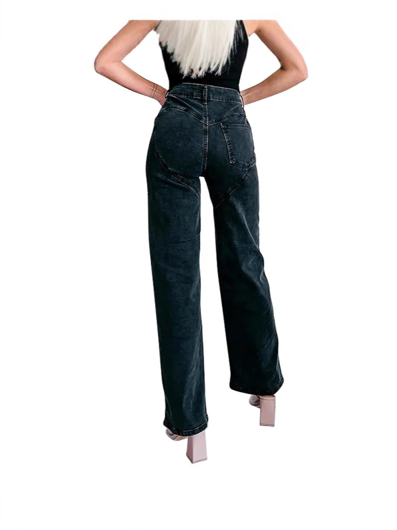Jara - Jeans aberturas de perlas