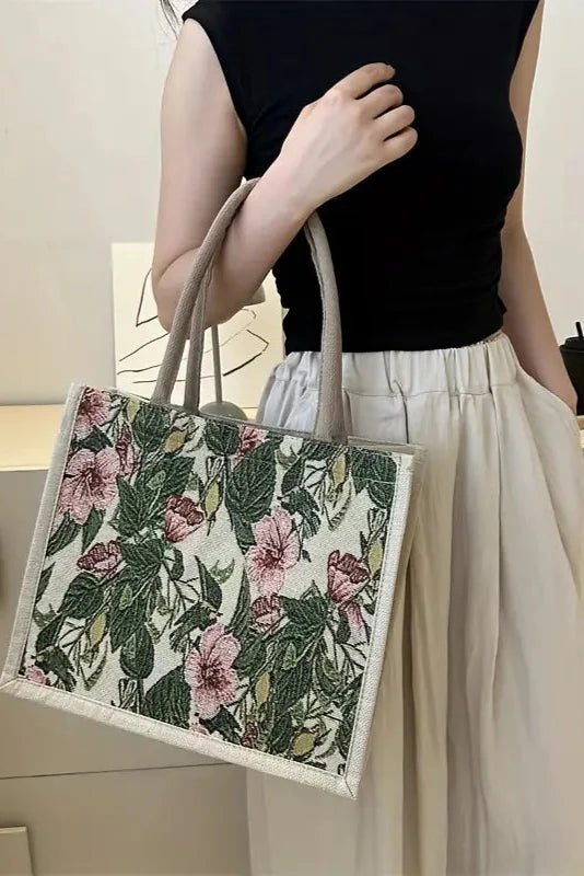 Taila - Bolso de yute con estampado floral