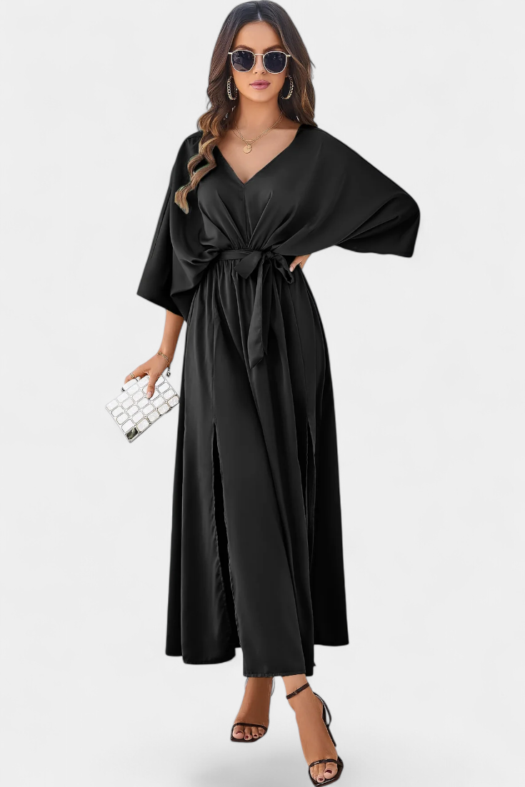 Milly - Vestido maxi de satén con lazo