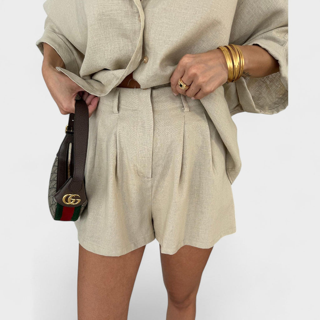 Malwina - Conjunto de shorts estilo de lino