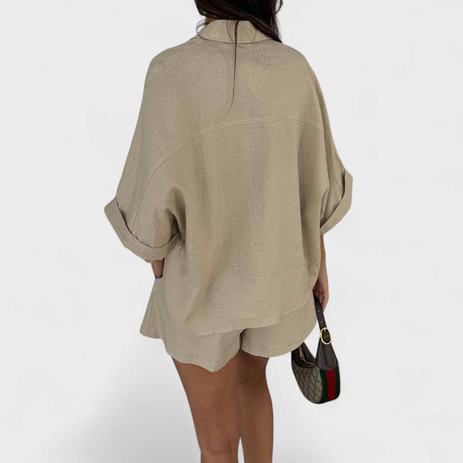 Malwina - Conjunto de shorts estilo de lino