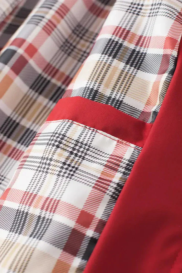 Doemi - Chubasquero impermeable con forro de tartán