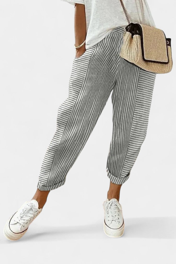 Toscana - Pantalón de rayas estilo bohemio