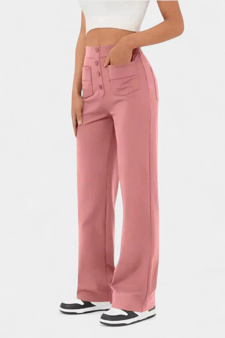 Marta - Pantalón de pierna ancha botones náuticos