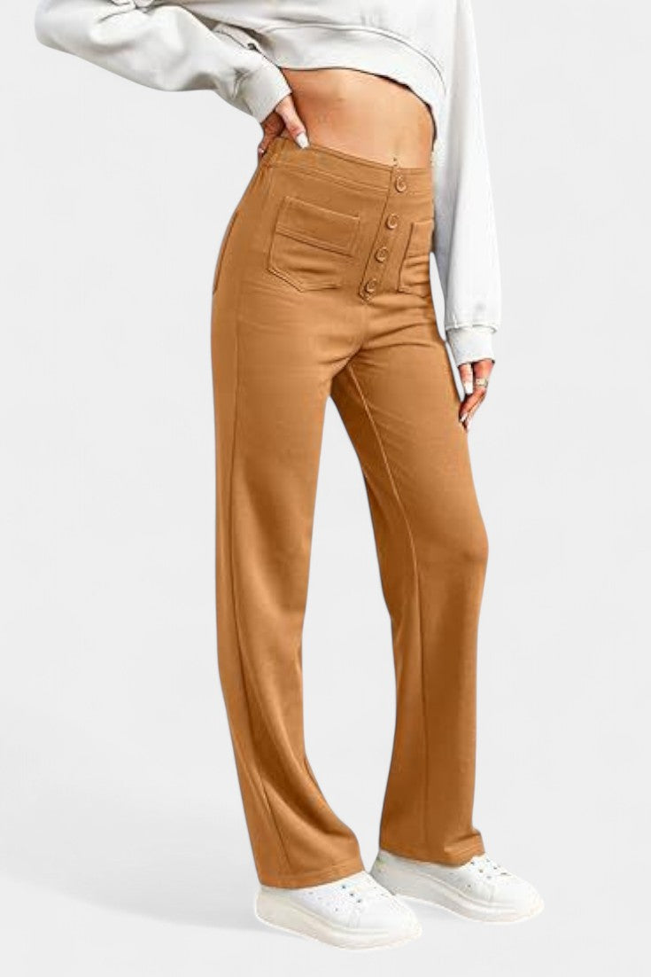 Marta - Pantalón de pierna ancha botones náuticos