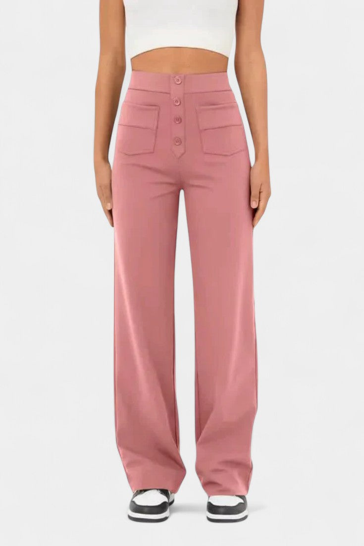 Marta - Pantalón de pierna ancha botones náuticos