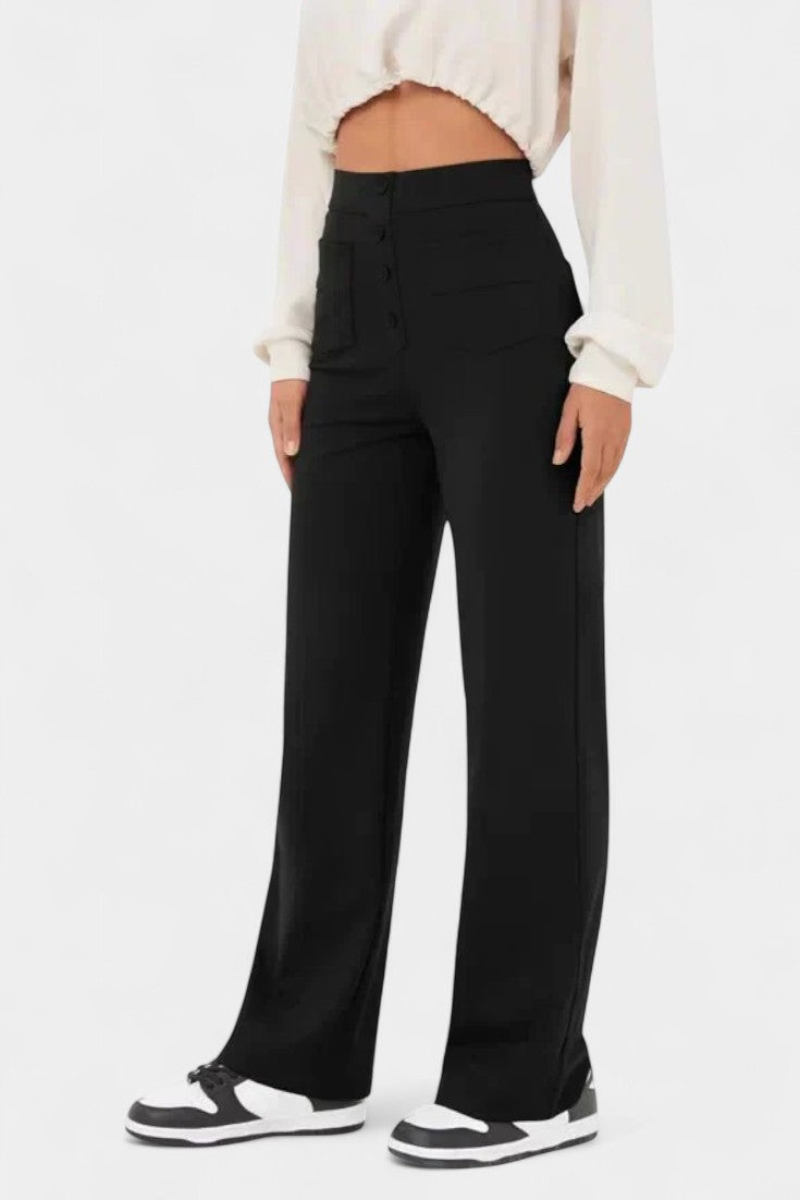 Marta - Pantalón de pierna ancha botones náuticos