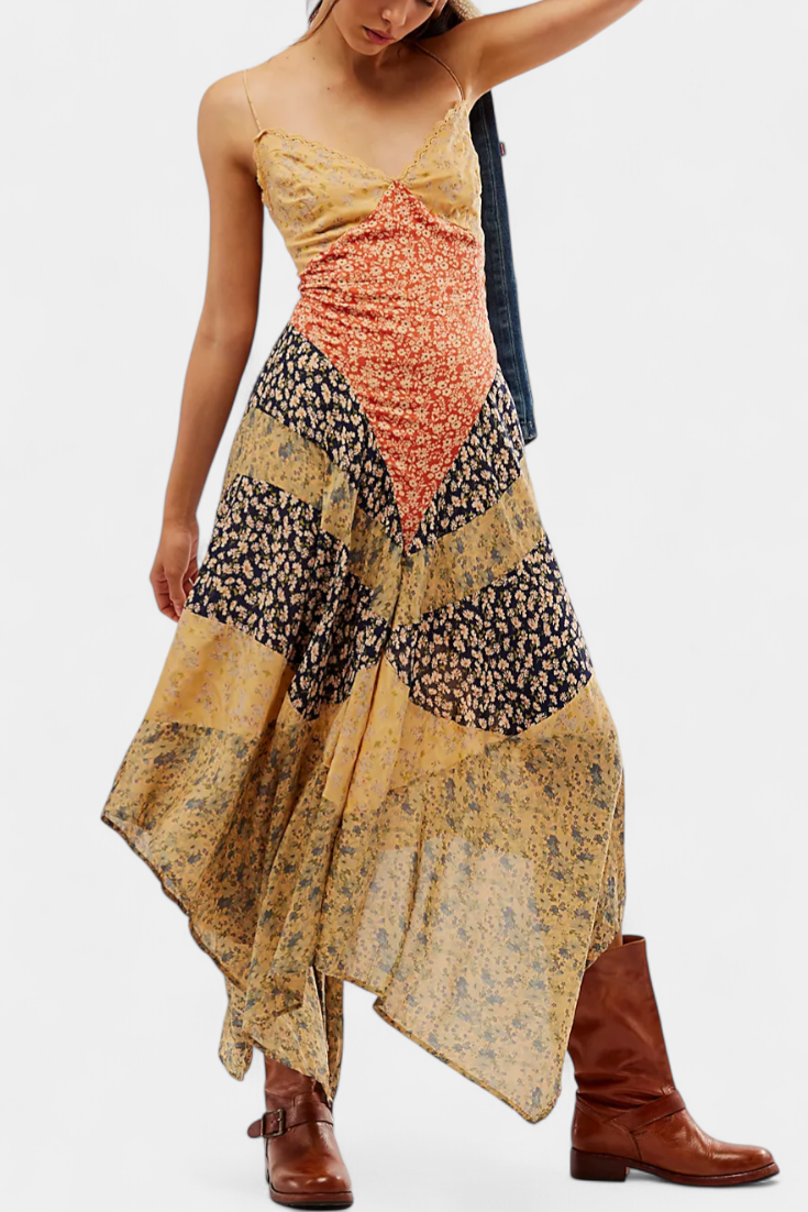 Francine - Vestido maxi patchwork