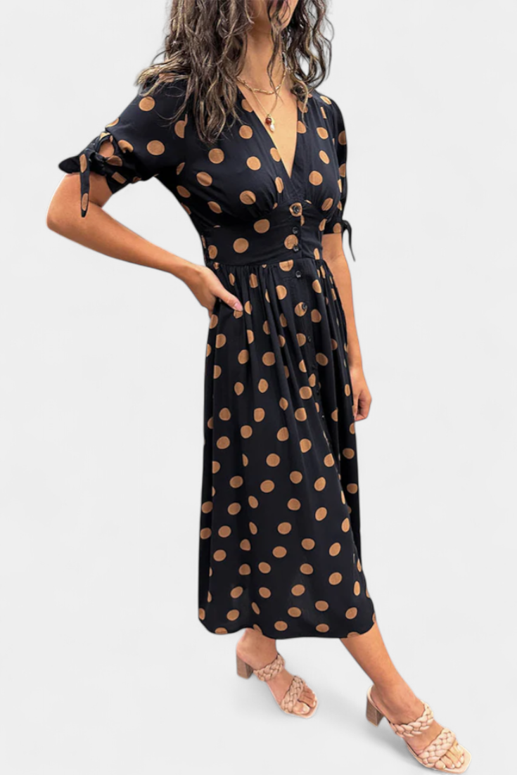 Lizzie - Vestido midi lunares de verano