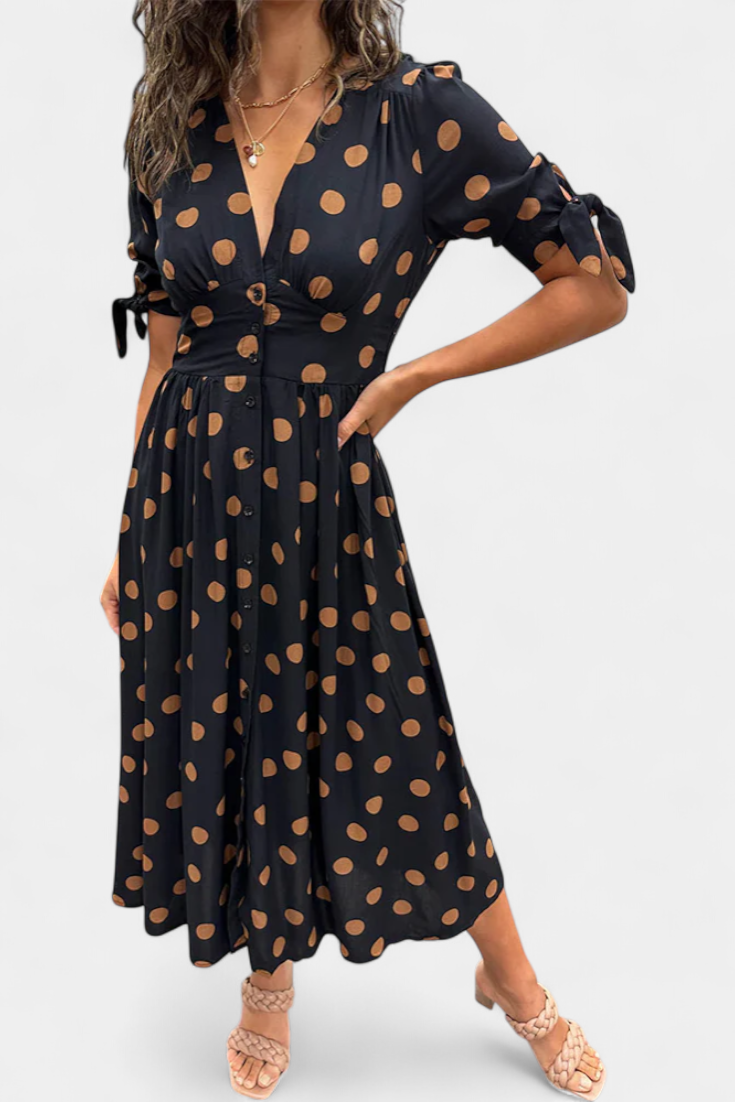 Lizzie - Vestido midi lunares de verano