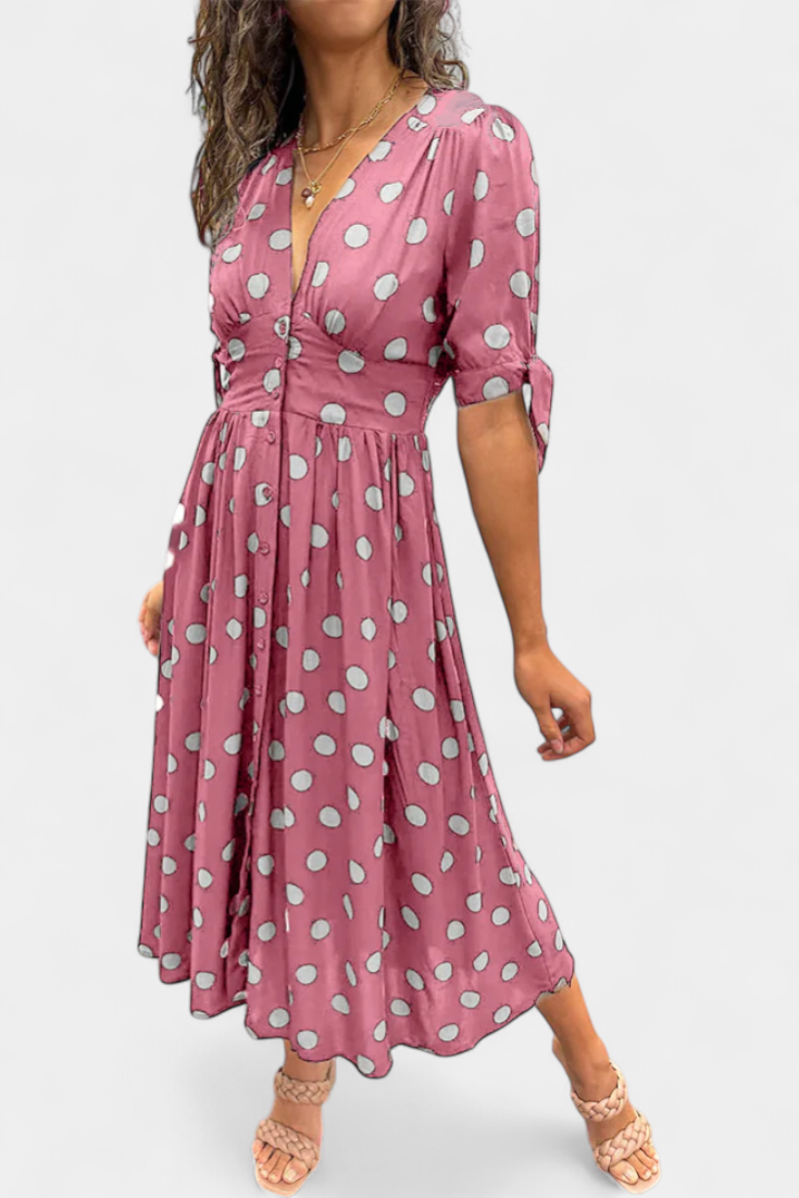 Lizzie - Vestido midi lunares de verano