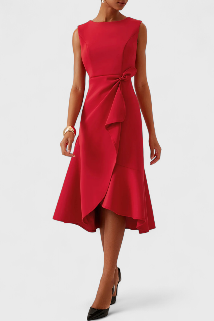 Claudia - Vestido midi drapeado y elegante