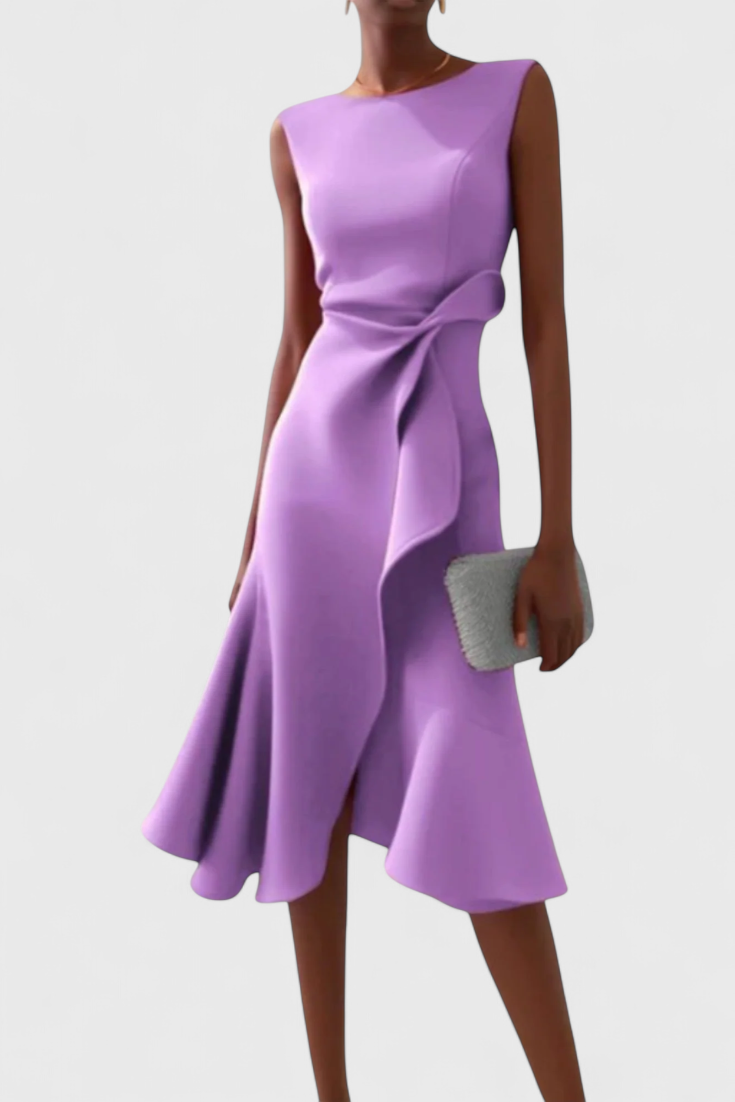 Claudia - Vestido midi drapeado y elegante