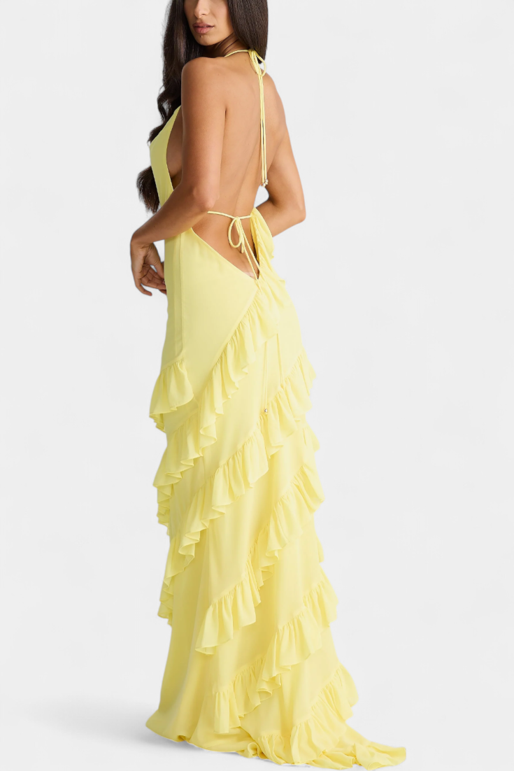 Padeline - Vestido maxi con volantes