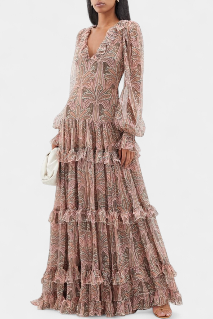 Ayla - Vestido maxi con volantes