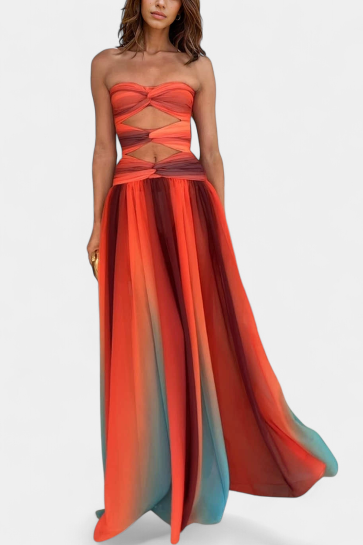 Maisie - Vestido maxi ombré bohemio