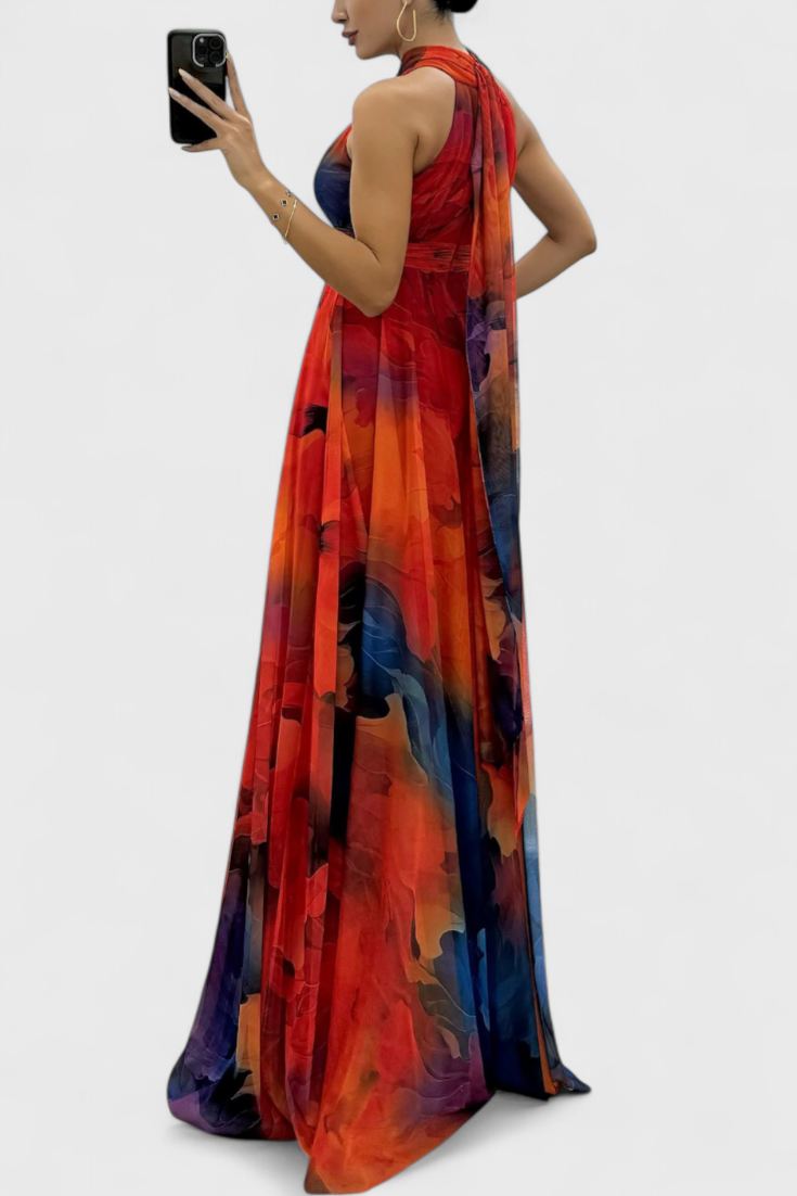 Caprice - Vestido maxi ombré bohemio