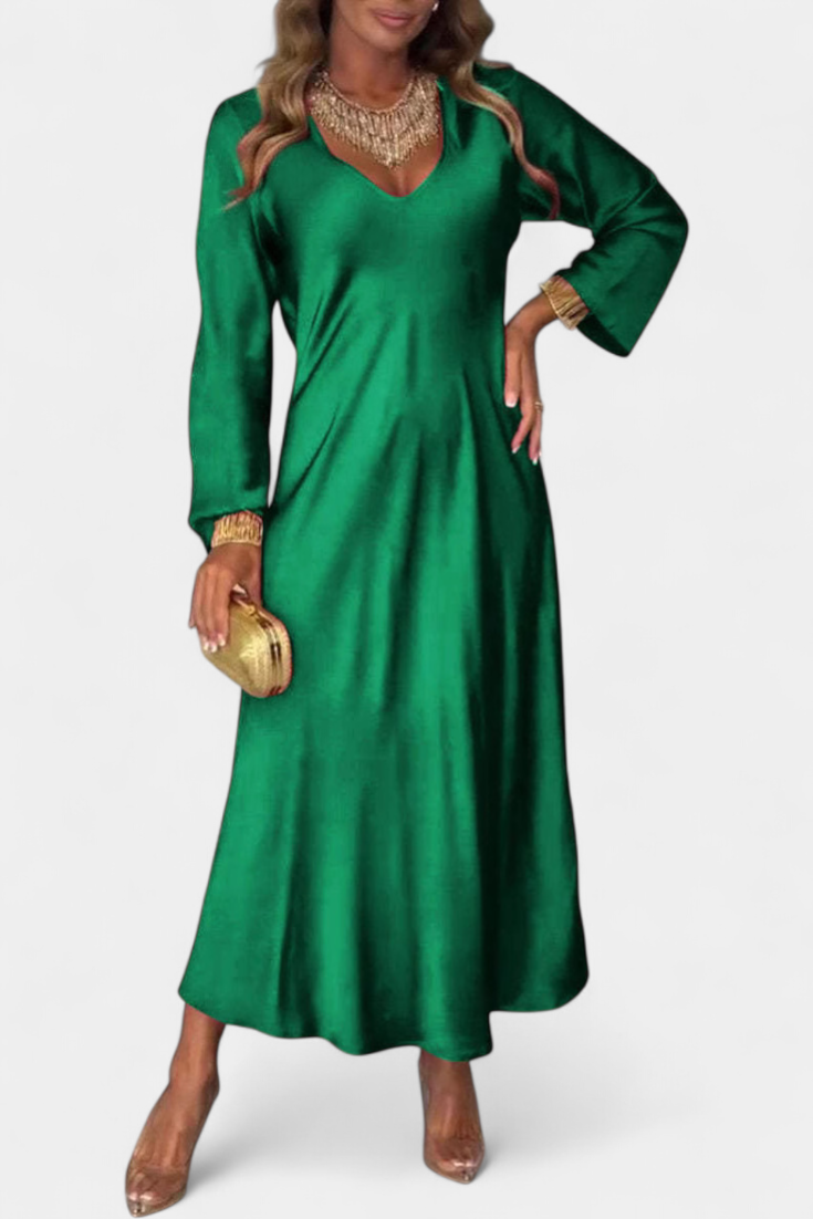 Riva - Vestido maxi satén de ensueño