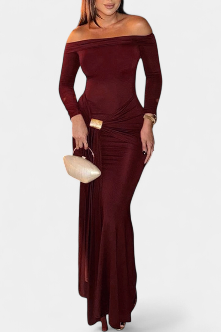 Vesna - Vestido de gala con hombros al aire