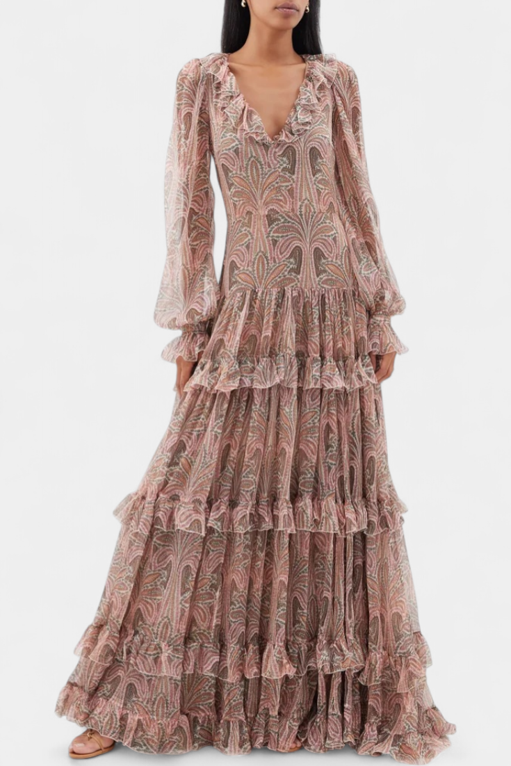 Ayla - Vestido maxi con volantes