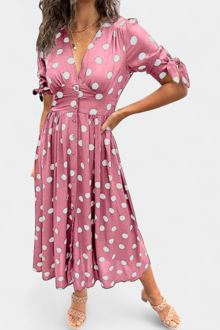 Lizzie - Vestido midi lunares de verano