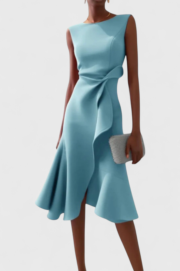 Claudia - Vestido midi drapeado y elegante
