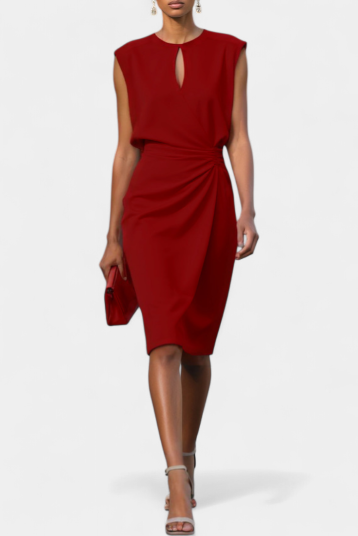 Mona - Vestido midi elegancia drapeada