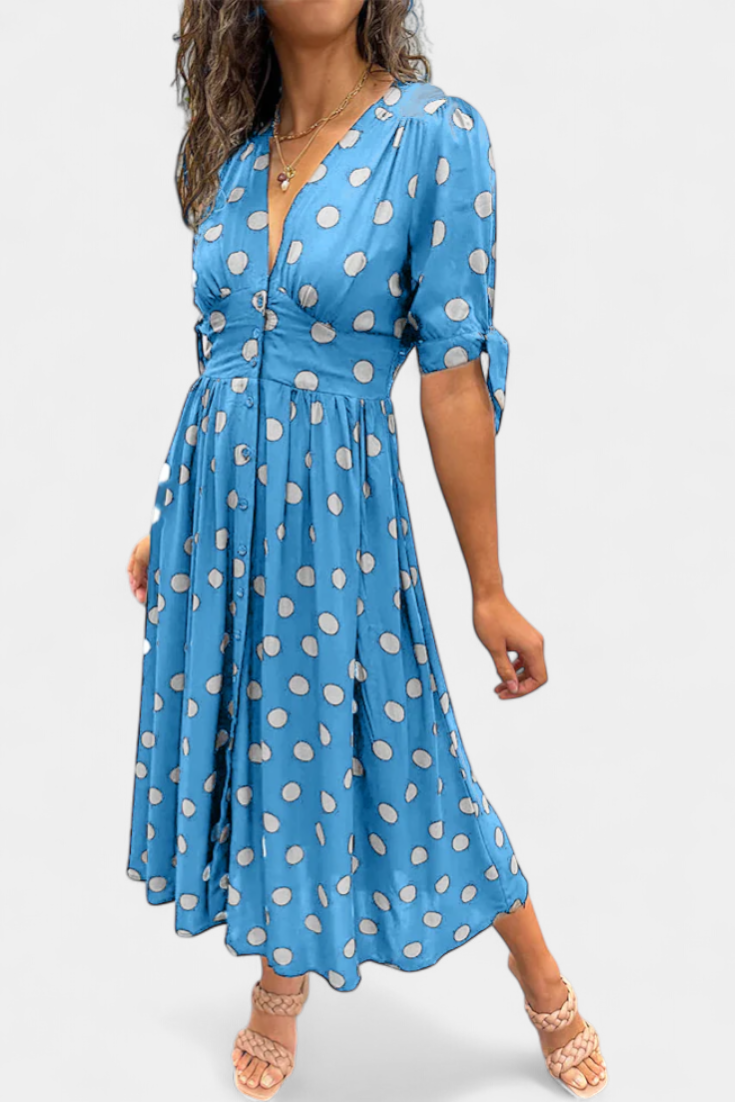Lizzie - Vestido midi lunares de verano
