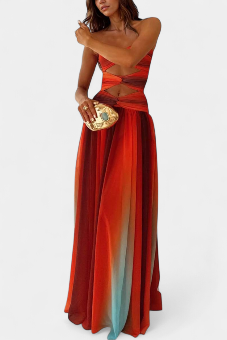 Maisie - Vestido maxi ombré bohemio