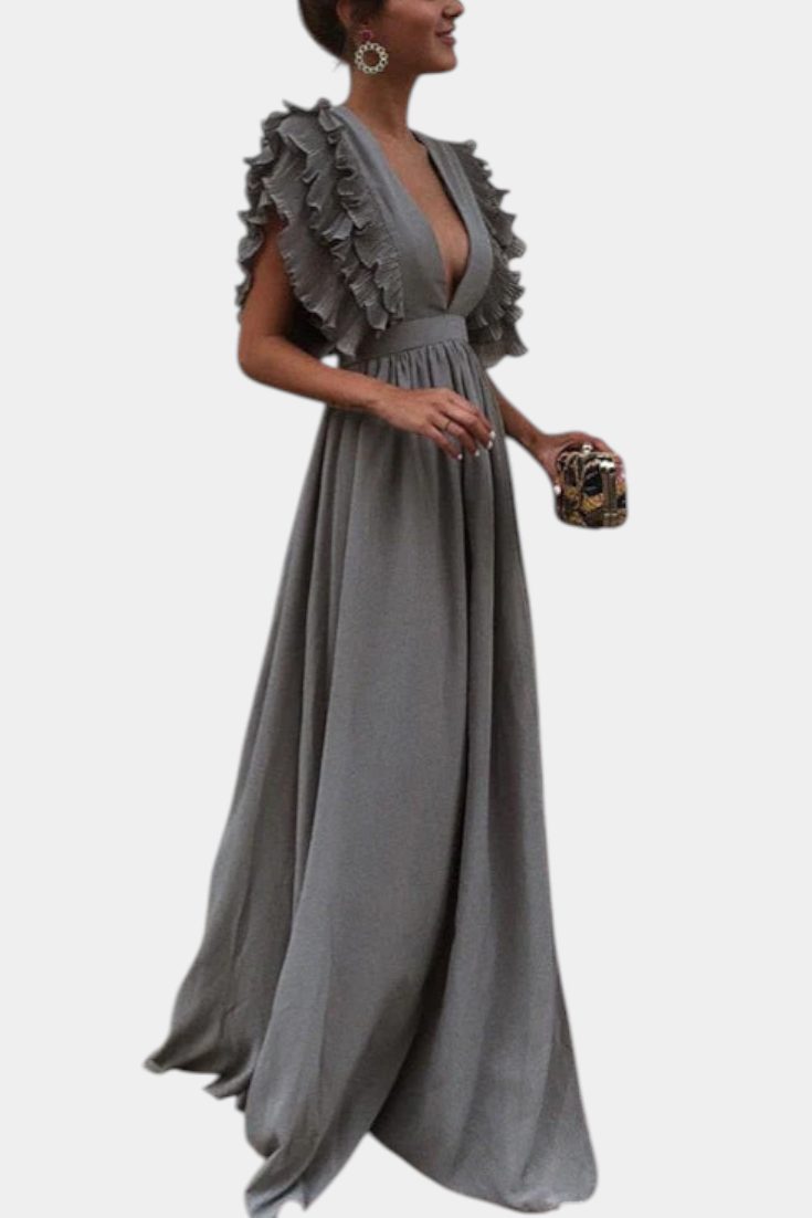 Lucera - Vestido maxi romance con volantes