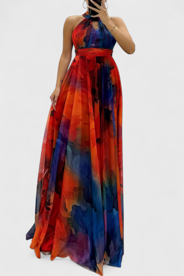 Caprice - Vestido maxi ombré bohemio