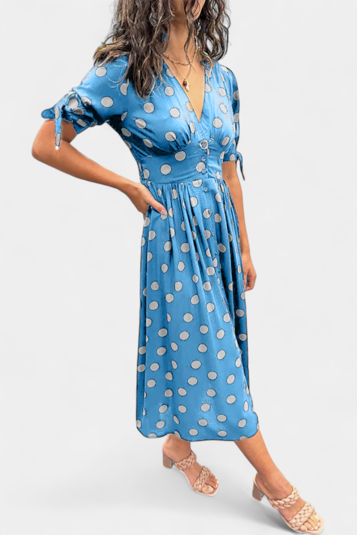 Lizzie - Vestido midi lunares de verano