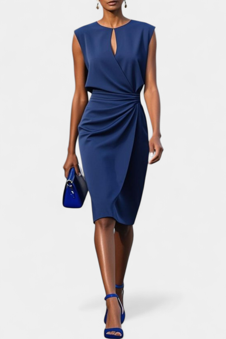 Mona - Vestido midi elegancia drapeada
