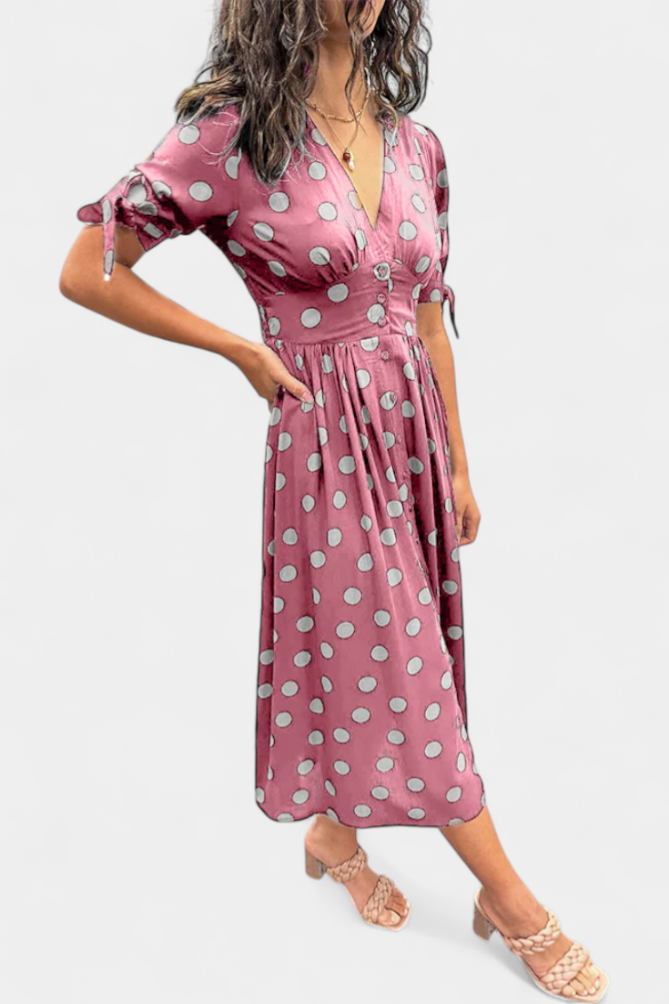 Lizzie - Vestido midi lunares de verano