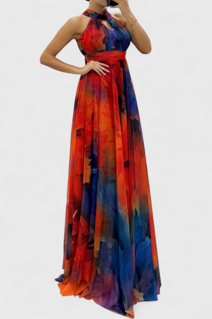 Caprice - Vestido maxi ombré bohemio